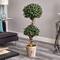 Nearly Natural; 4.5ft. Sweet Bay Double Topiary Tree in Farmhouse Planter; Category:Trees & Floor Plants; Image:5